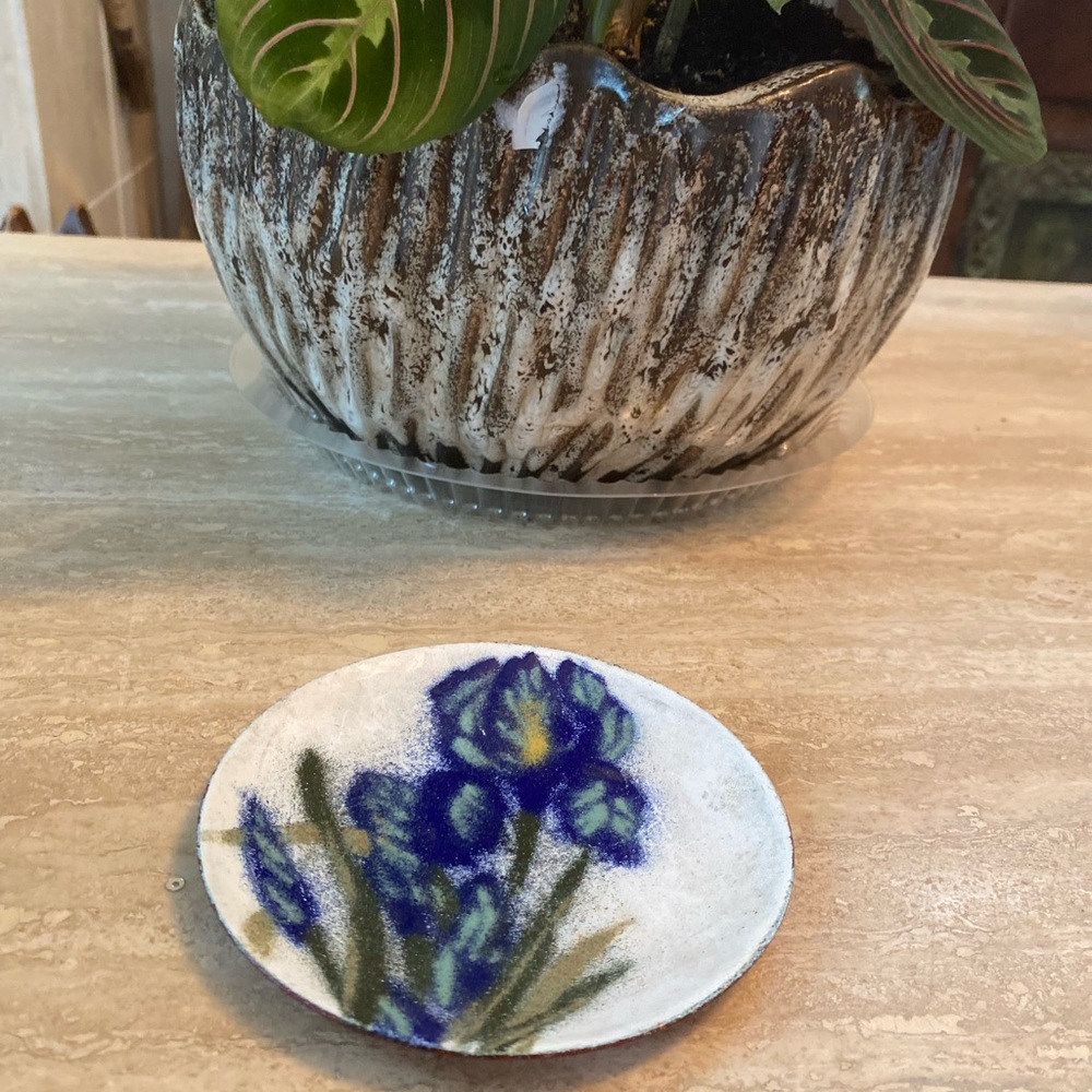 Handcrafted Blue Floral Ceramic IRIS Plate